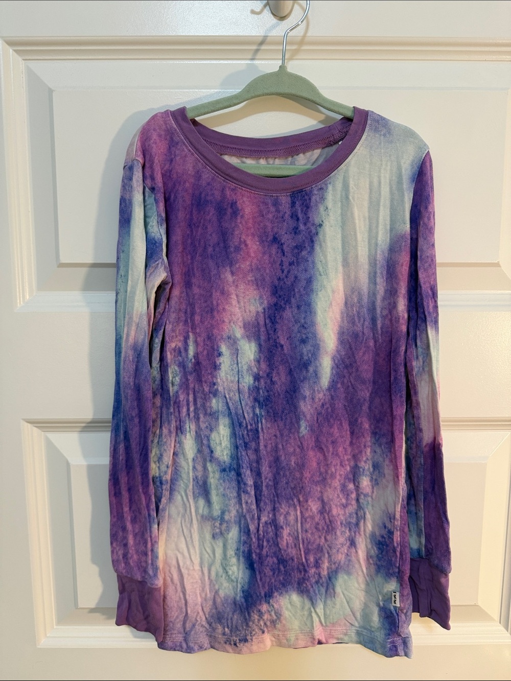 Little Sleepies Girls Size 9/10 Purple and Blue Tie-Dye Long Sleeve Pajama Set